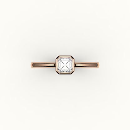 Classic Asscher Cut Bezel Ring Setting