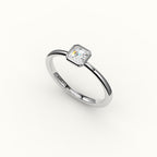 Classic Asscher Cut Bezel Ring Setting