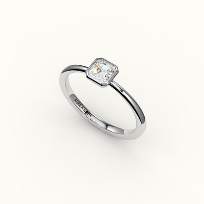 Classic Asscher Cut Bezel Ring Setting