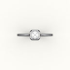 Classic Asscher Cut Bezel Ring Setting