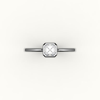 Classic Asscher Cut Bezel Ring Setting