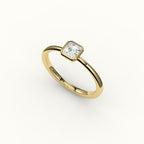 Classic Asscher Cut Bezel Ring Setting
