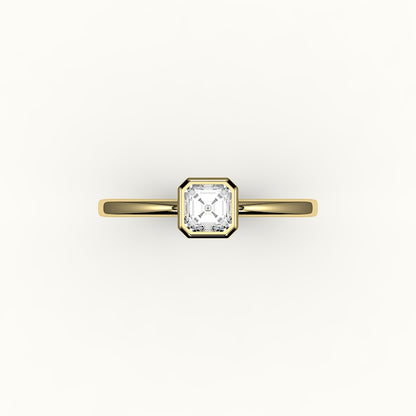 Classic Asscher Cut Bezel Ring Setting