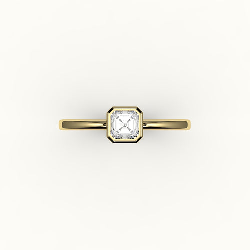 Classic Asscher Cut Bezel Ring Setting
