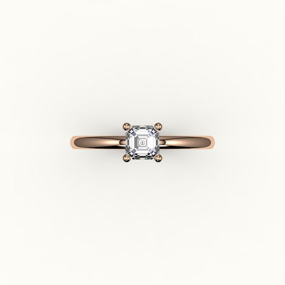 Classic Asscher Cut Solitaire Ring Setting