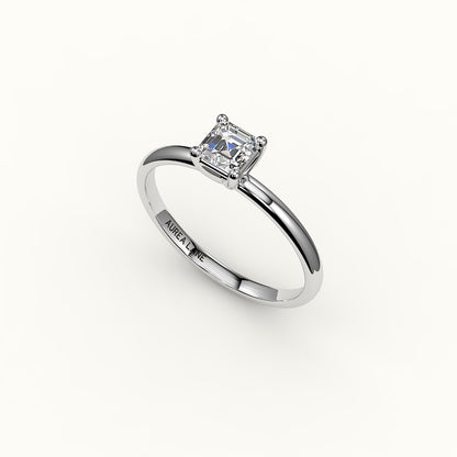 Classic Asscher Cut Solitaire Ring Setting