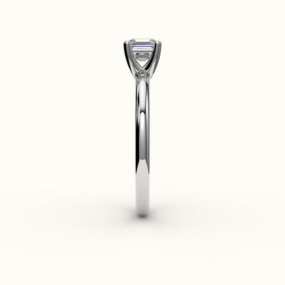 Classic Asscher Cut Solitaire Ring Setting