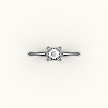 Classic Asscher Cut Solitaire Ring Setting