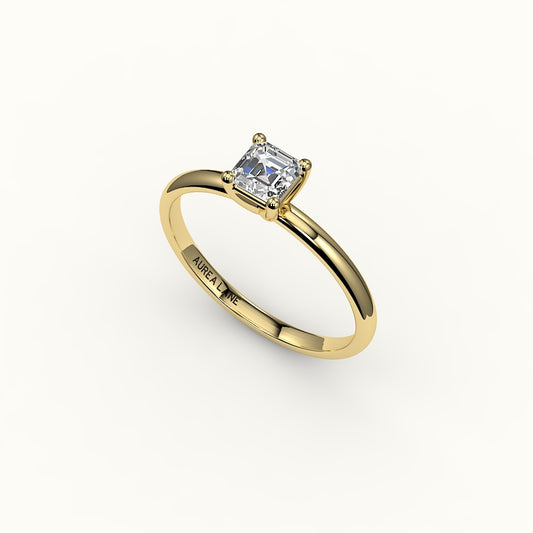 Classic Asscher Cut Solitaire Ring Setting