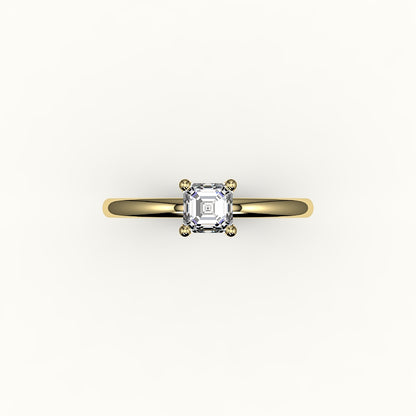 Classic Asscher Cut Solitaire Ring Setting