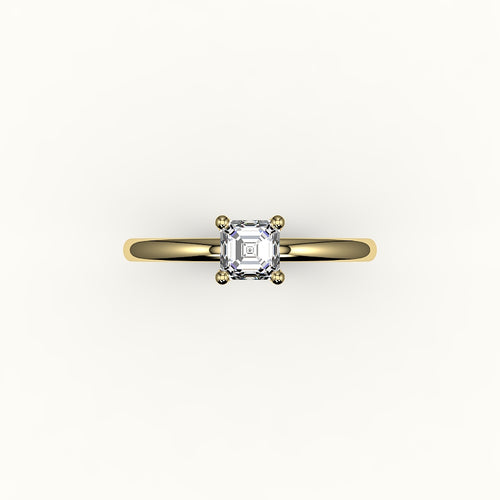 Classic Asscher Cut Solitaire Ring Setting