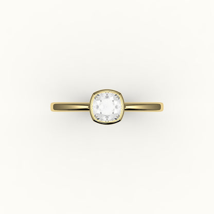 Classic Cushion Cut Bezel Ring Setting
