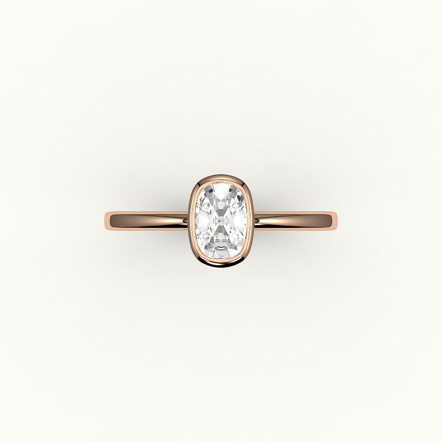 Classic Elongated Cushion Bezel Ring Setting