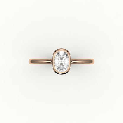 Classic Elongated Cushion Bezel Ring Setting
