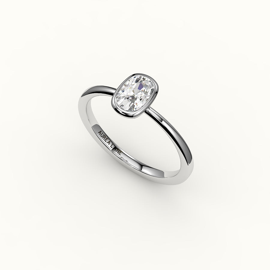 Classic Elongated Cushion Bezel Ring Setting