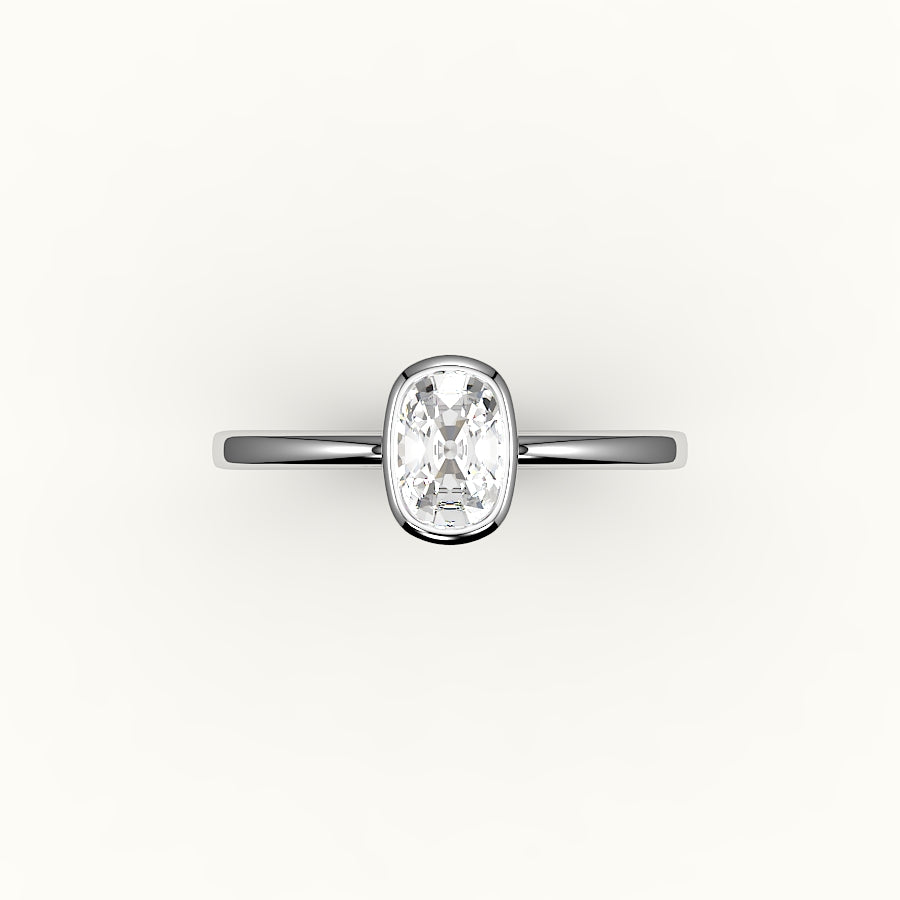 Classic Elongated Cushion Bezel Ring Setting