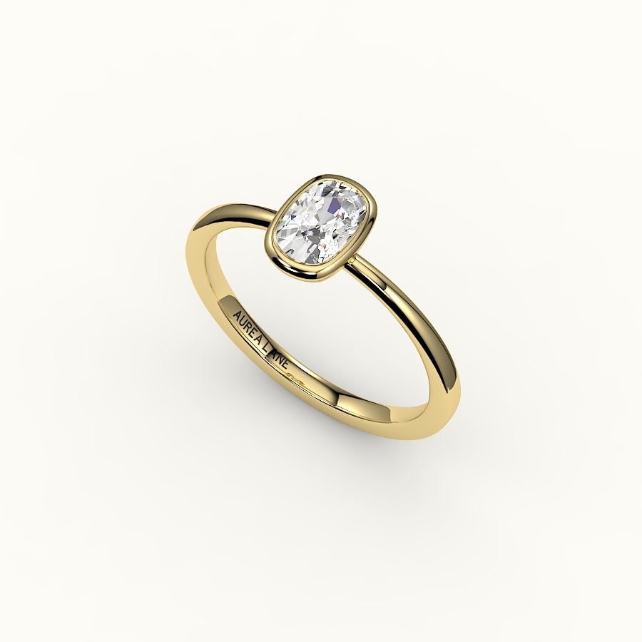 Classic Elongated Cushion Bezel Ring Setting