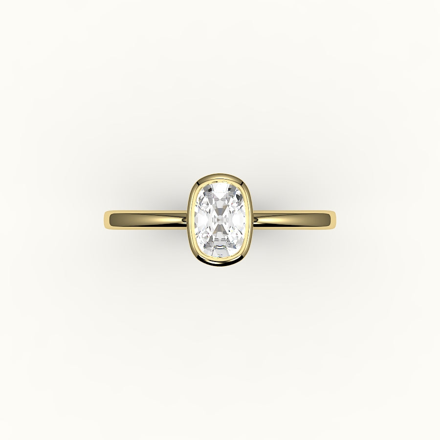 Classic Elongated Cushion Bezel Ring Setting