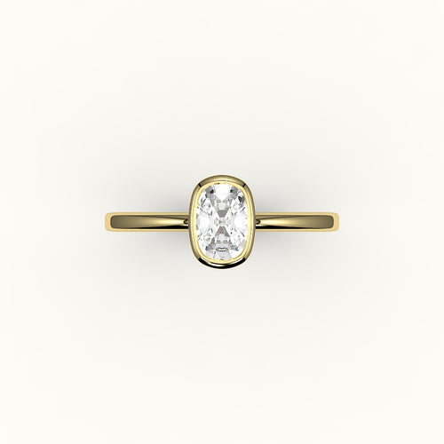Classic Elongated Cushion Bezel Ring Setting