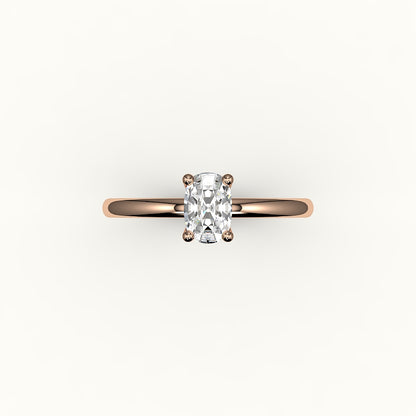 Classic Elongated Cushion Solitaire Ring Setting