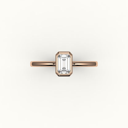 Classic Emerald Cut Bezel Ring Setting