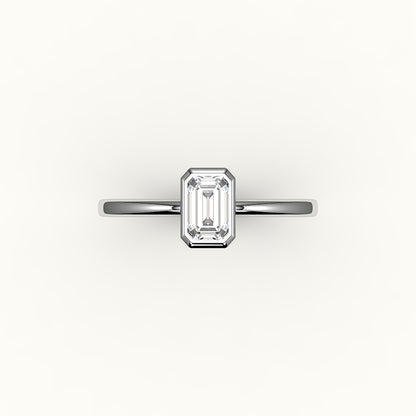 Classic Emerald Cut Bezel Ring Setting