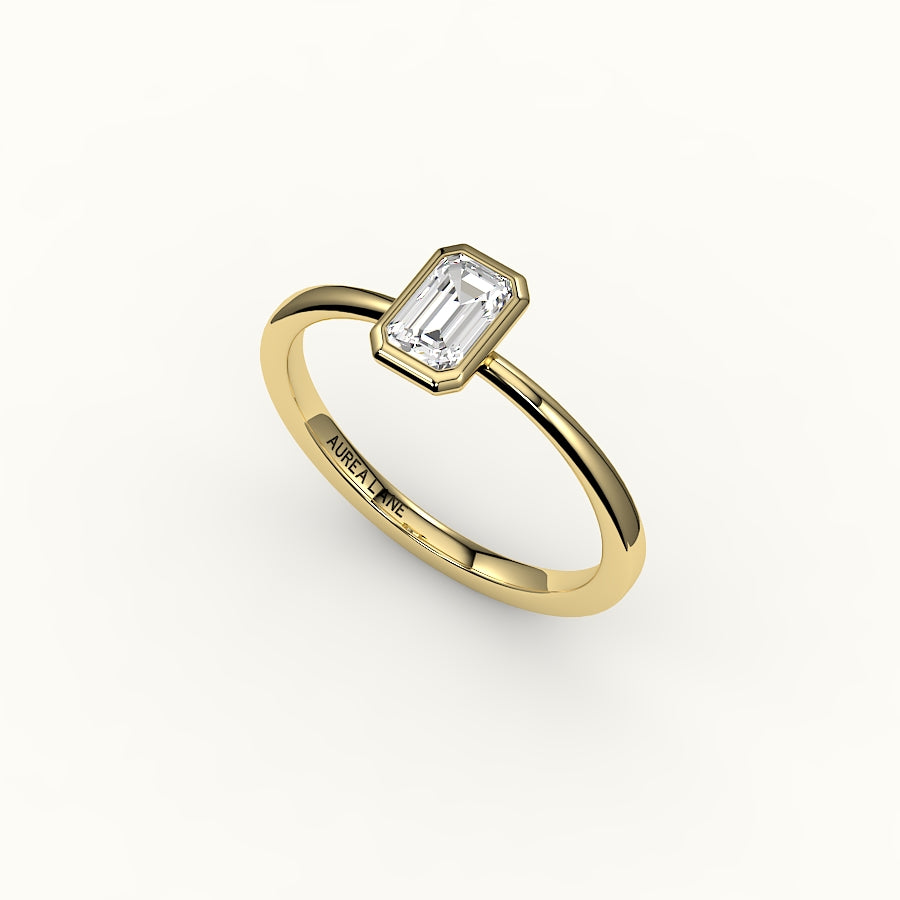 Classic Emerald Cut Bezel Ring Setting