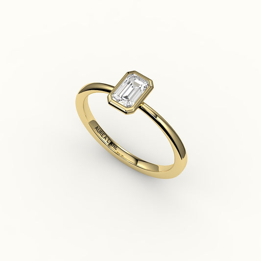 Classic Emerald Cut Bezel Ring Setting