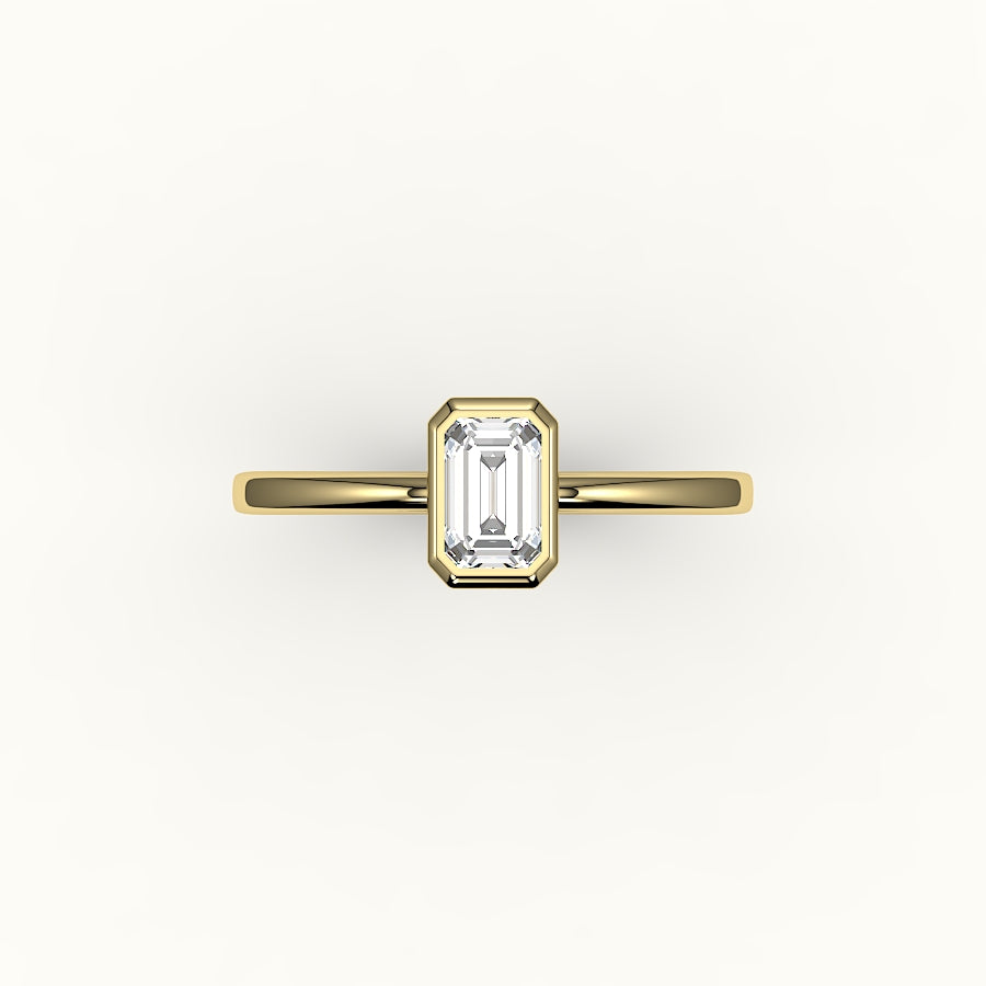 Classic Emerald Cut Bezel Ring Setting