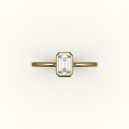 Classic Emerald Cut Bezel Ring Setting