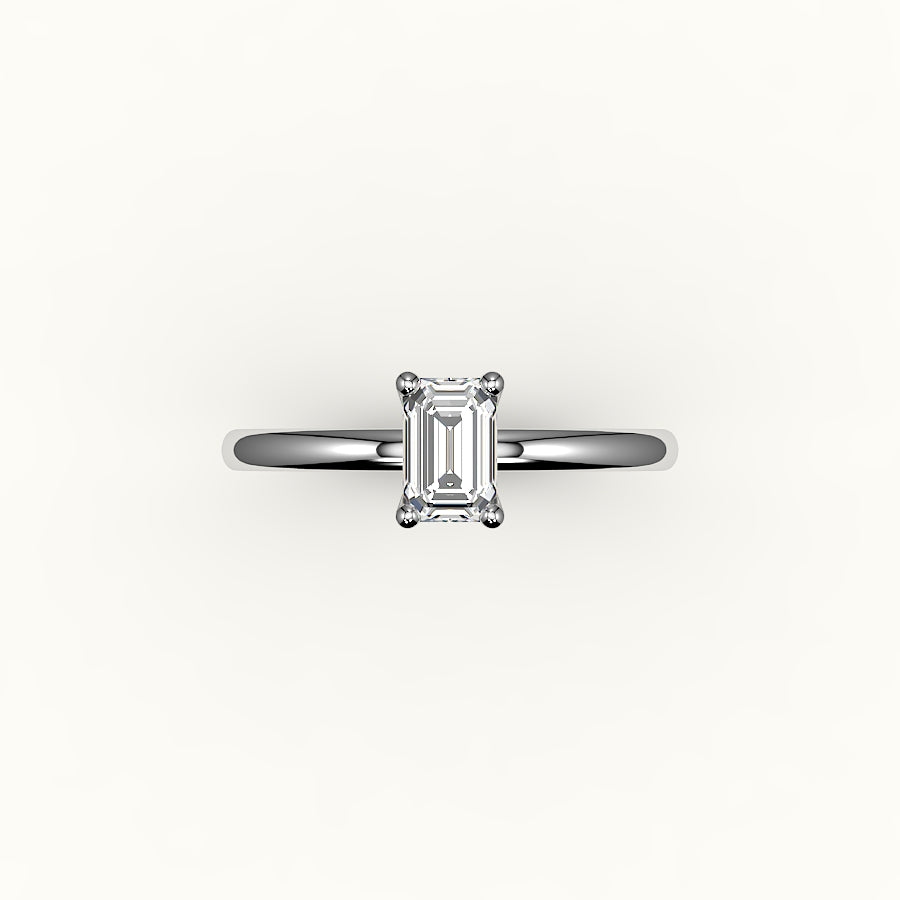 Classic Emerald Cut Solitaire Ring Setting