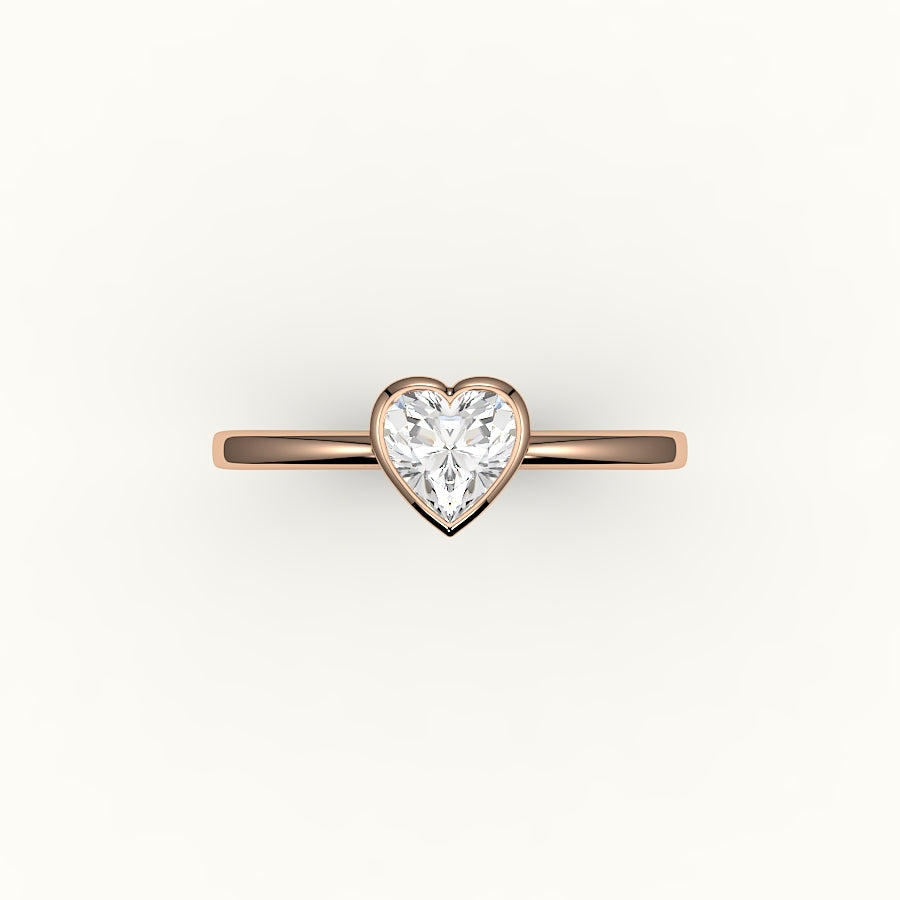 Heart Cut Bezel Ring Setting