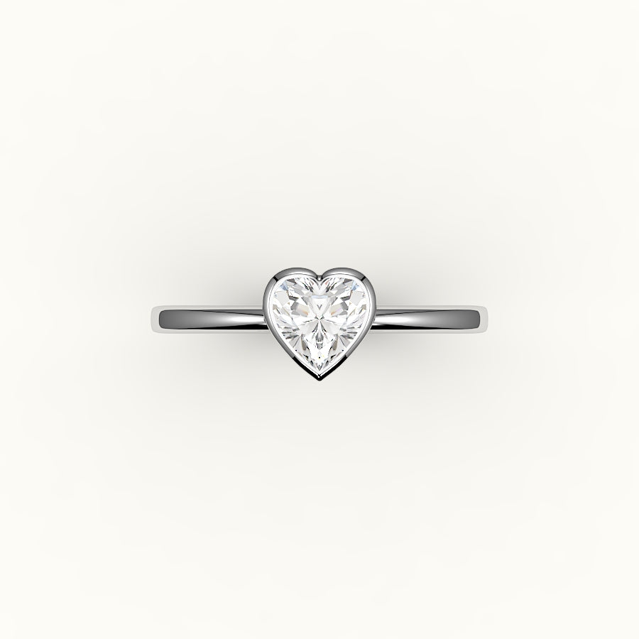 Heart Cut Bezel Ring Setting