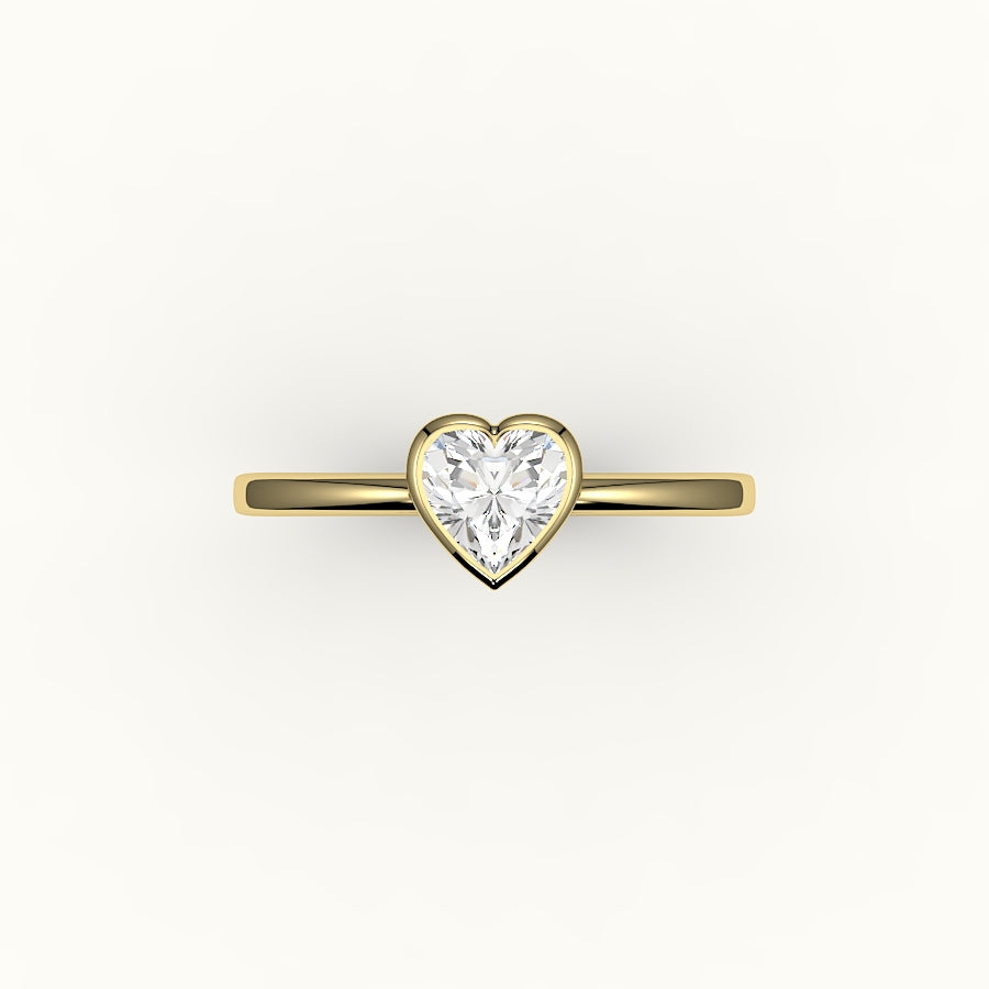 Heart Cut Bezel Ring Setting