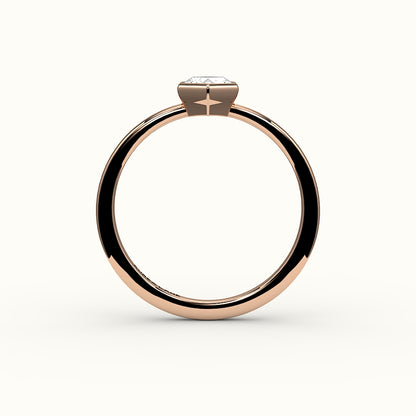 Classic Hexagon Cut Bezel Ring Setting