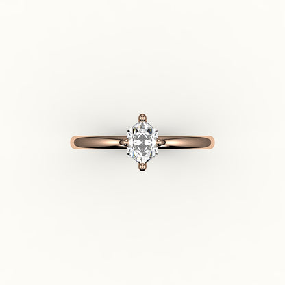 Classic Hexagon Cut Solitaire Ring Setting