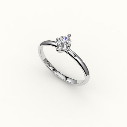 Classic Hexagon Cut Solitaire Ring Setting