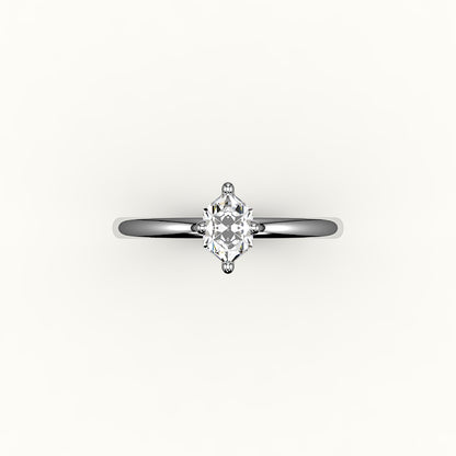 Classic Hexagon Cut Solitaire Ring Setting