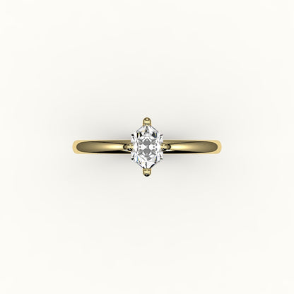 Classic Hexagon Cut Solitaire Ring Setting