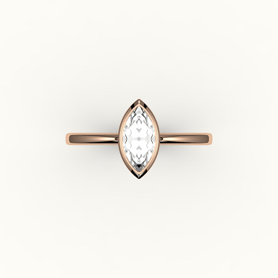 Classic Marquise Cut Bezel Ring Setting