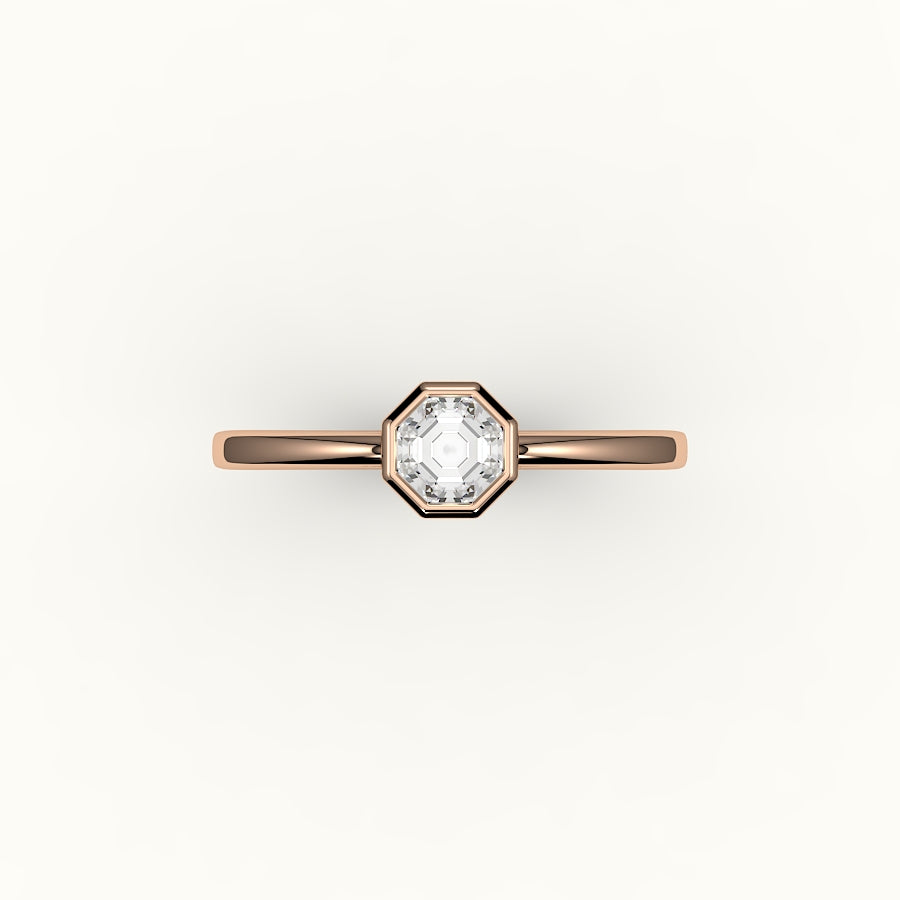 Classic Octagon Cut Bezel Ring Setting