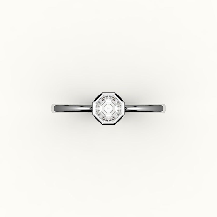 Classic Octagon Cut Bezel Ring Setting