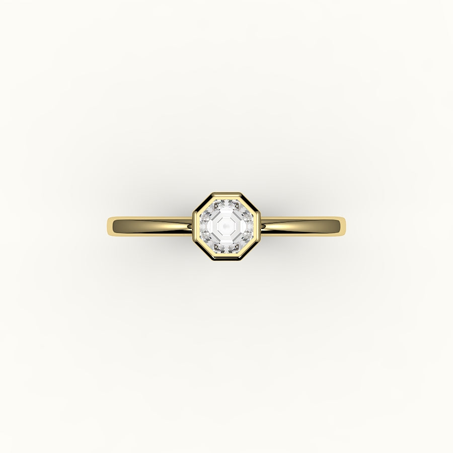 Classic Octagon Cut Bezel Ring Setting