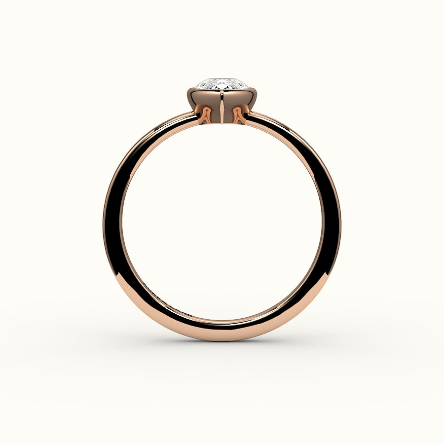 Classic Pear Cut Bezel Ring Setting
