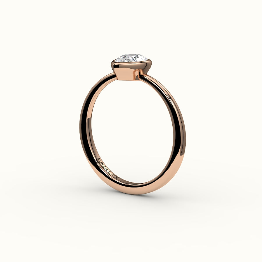 Classic Pear Cut Bezel Ring Setting