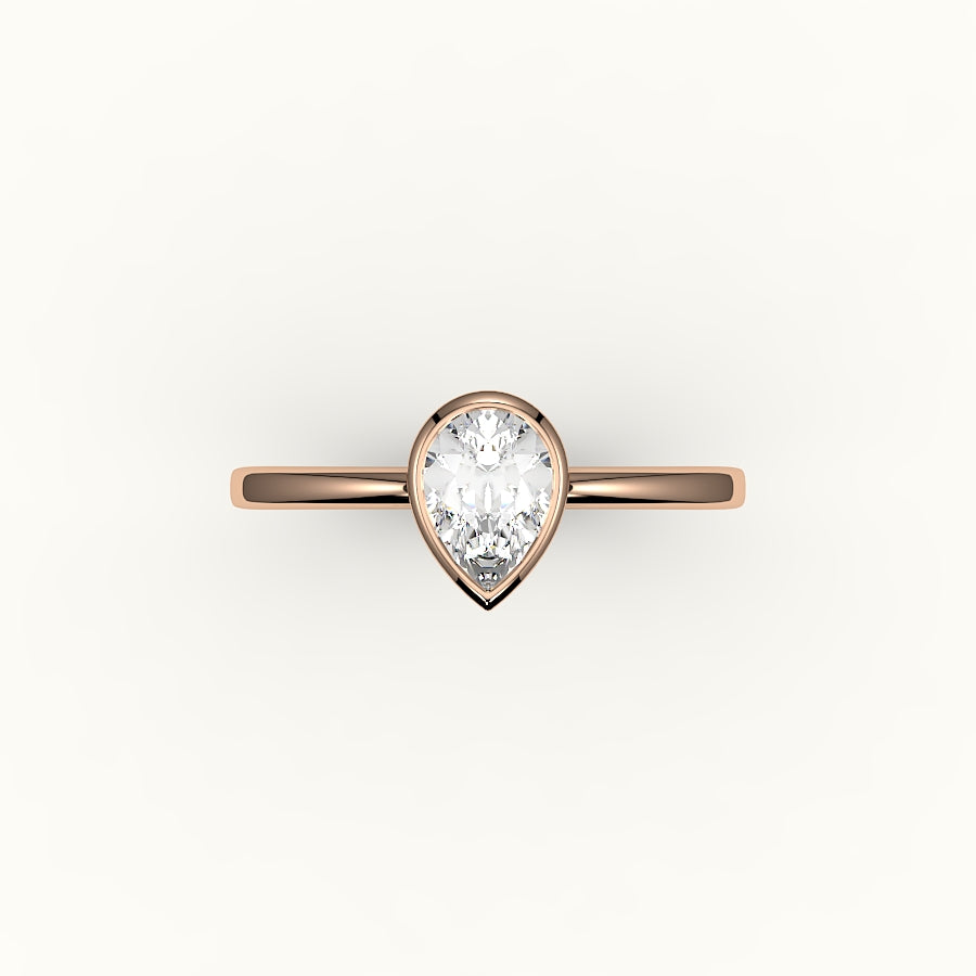 Classic Pear Cut Bezel Ring Setting