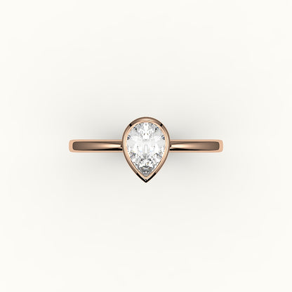 Classic Pear Cut Bezel Ring Setting
