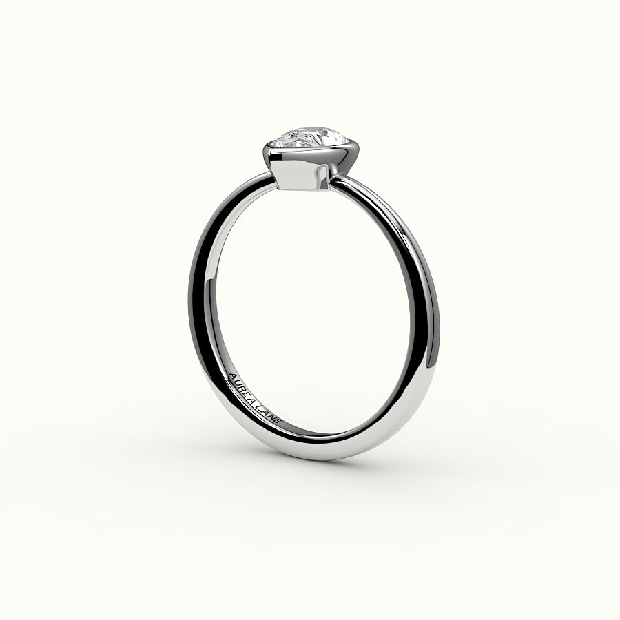 Classic Pear Cut Bezel Ring Setting