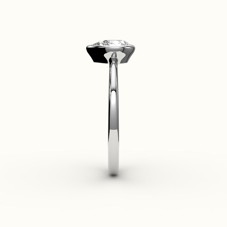 Classic Pear Cut Bezel Ring Setting