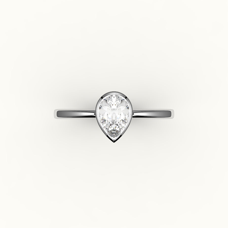 Classic Pear Cut Bezel Ring Setting